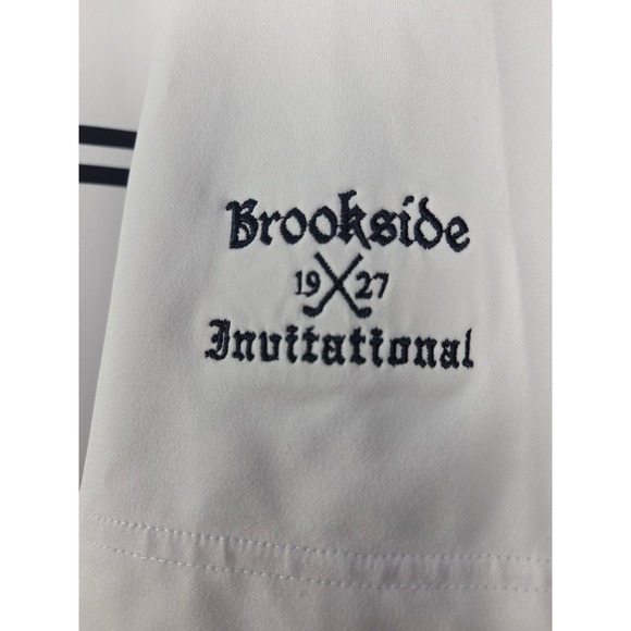 FootJoy Mens Polo Shirt XL White Blue Stripe Stretch Golf Performance FJ Stain - Picture 5 of 11